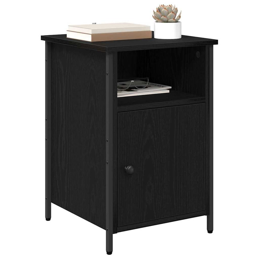 Nachtkastje 2 pcs Zwart Eiken 40 x 42 x 60 cm Bewerkt hout