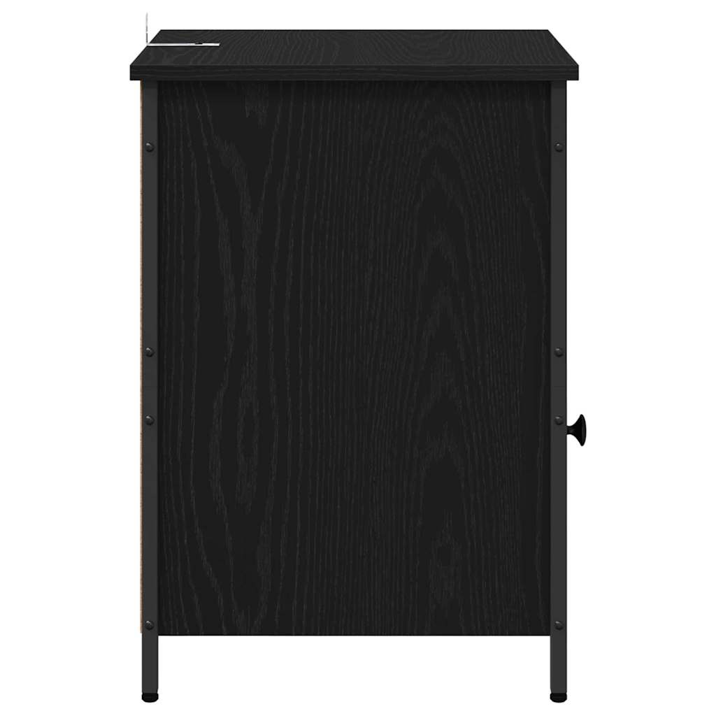 Nachtkastje 2 pcs Zwart Eiken 40 x 42 x 60 cm Bewerkt hout