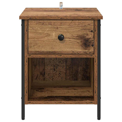 Nachtkastje met lade Oudhout 40 x 42 x 50 cm Bewerkt hout