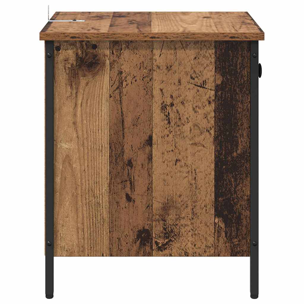 Nachtkastje met lade Oudhout 40 x 42 x 50 cm Bewerkt hout