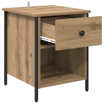 Nachtkastje met lade Artisan Eiken 40 x 42 x 50 cm Bewerkt hout