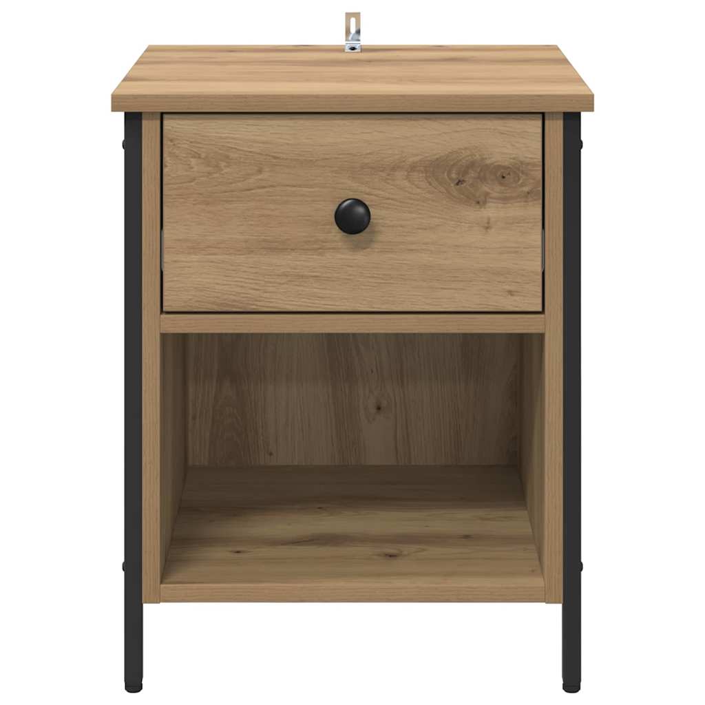 Nachtkastje met lade Artisan Eiken 40 x 42 x 50 cm Bewerkt hout