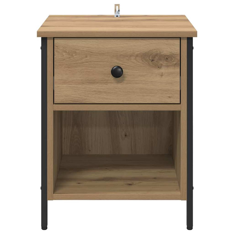 Nachtkastje met lade Artisan Eiken 40 x 42 x 50 cm Bewerkt hout