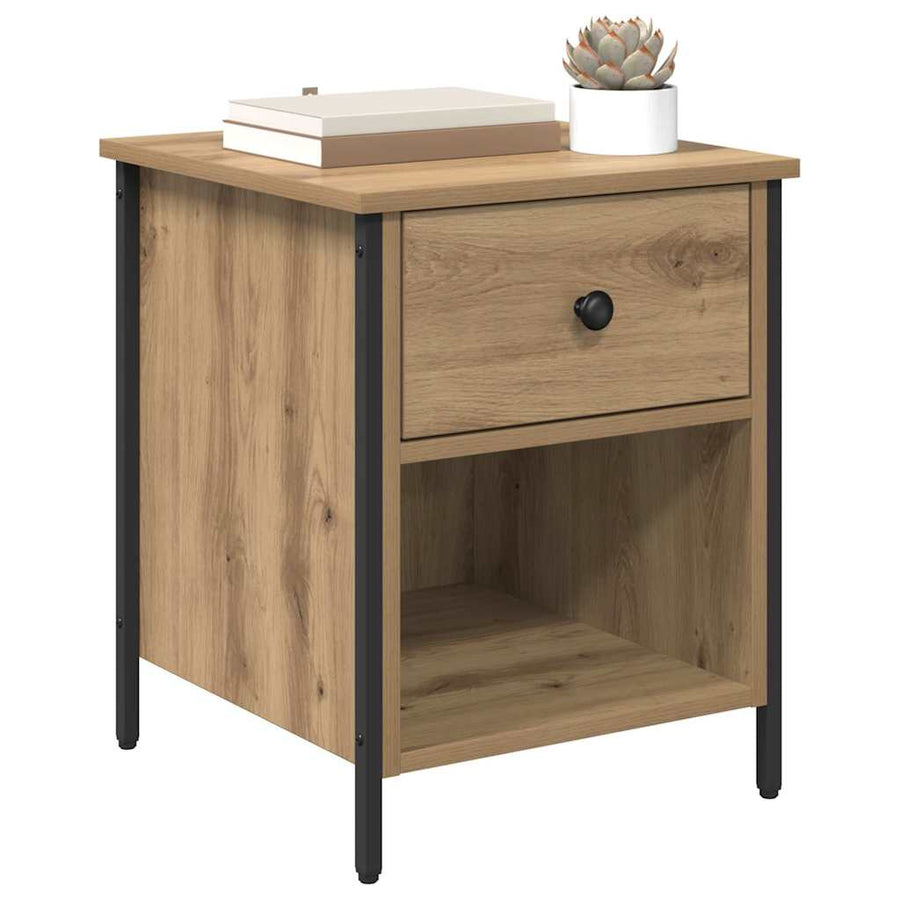 Nachtkastje met lade Artisan Eiken 40 x 42 x 50 cm Bewerkt hout