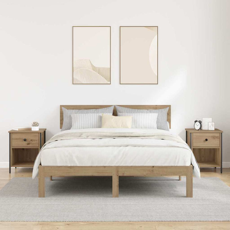 Nachtkastje 2 pcs Artisan Eiken 40 x 42 x 50 cm Bewerkt hout