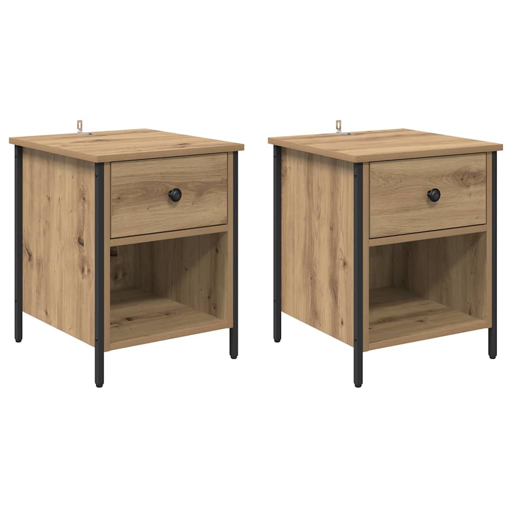 Nachtkastje 2 pcs Artisan Eiken 40 x 42 x 50 cm Bewerkt hout