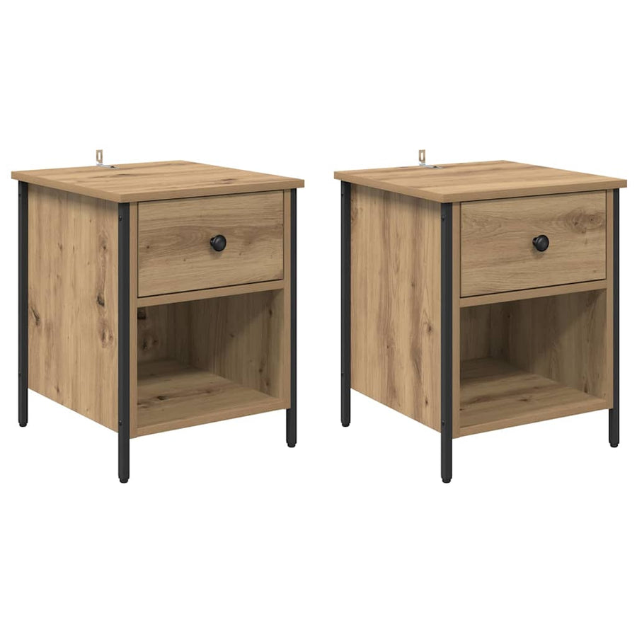 Nachtkastje 2 pcs Artisan Eiken 40 x 42 x 50 cm Bewerkt hout