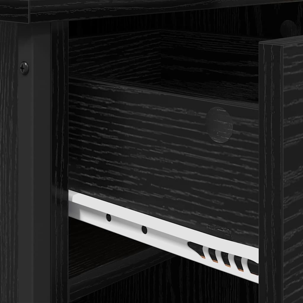 Nachtkastje met lade Zwart Eiken 40 x 42 x 50 cm Bewerkt hout