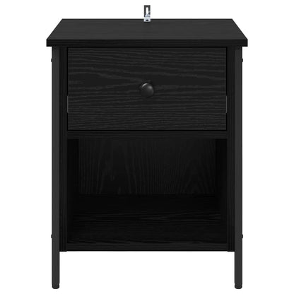 Nachtkastje 2 pcs Zwart Eiken 40 x 42 x 50 cm Bewerkt hout