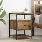 Nachtkastje 40x42x56 cm oudhout 2 laden