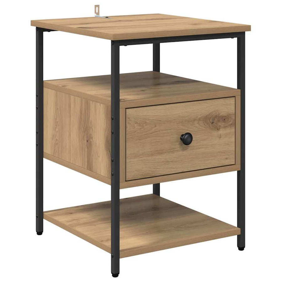 Nachtkastje met lade Artisan Eiken 40 x 42 x 56 cm Bewerkt hout