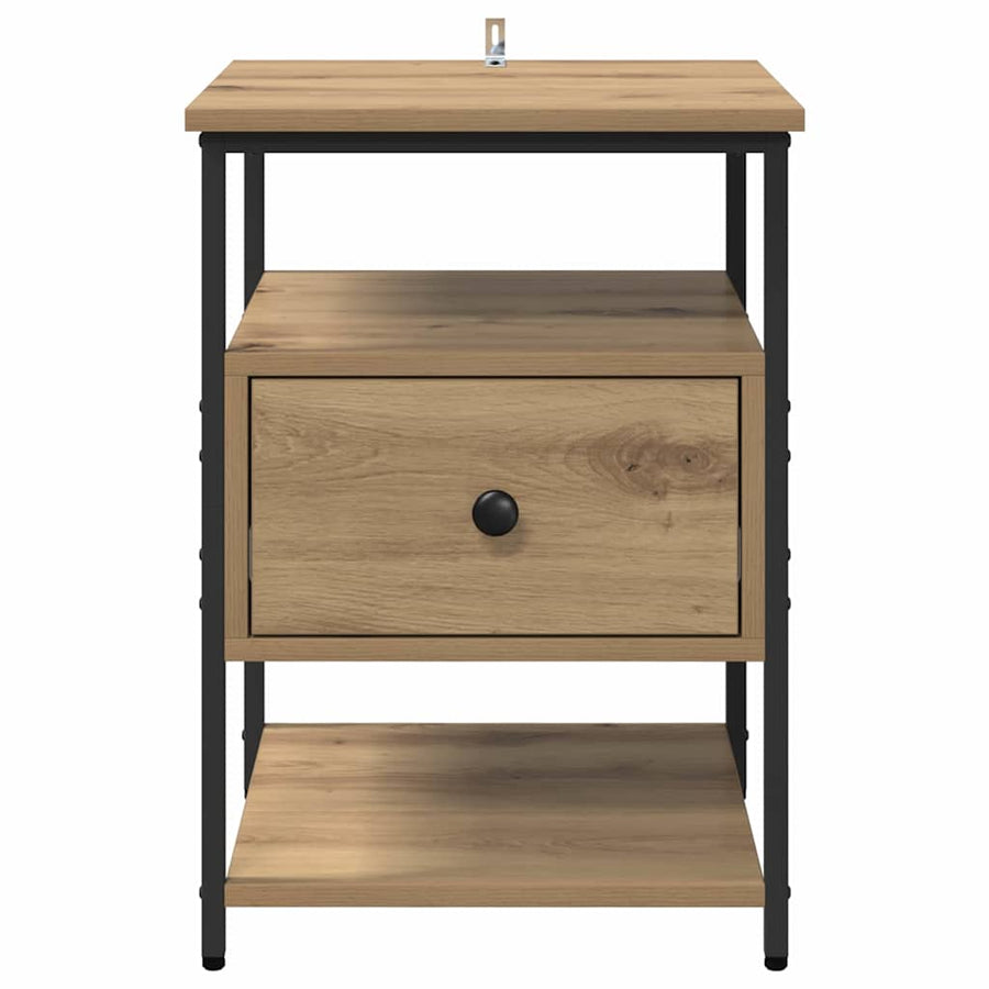 Nachtkastje met lade Artisan Eiken 40 x 42 x 56 cm Bewerkt hout