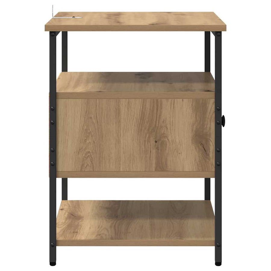 Nachtkastje met lade Artisan Eiken 40 x 42 x 56 cm Bewerkt hout