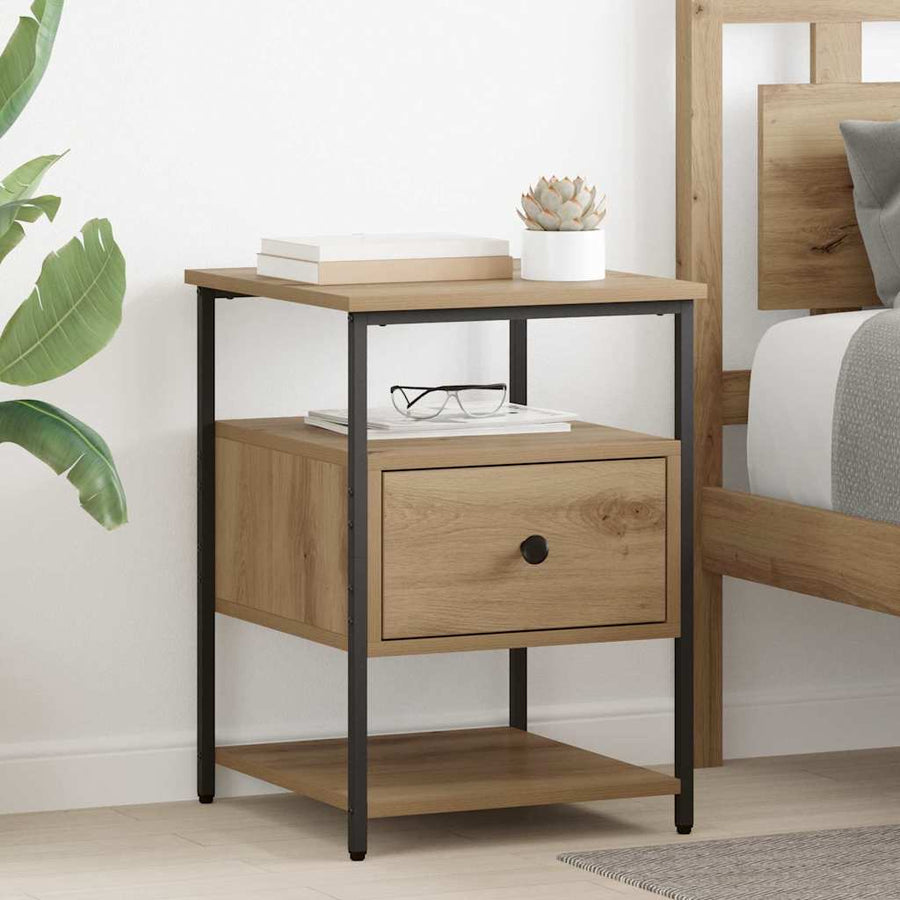 Nachtkastje 2 pcs Artisan Eiken 40 x 42 x 56 cm Bewerkt hout