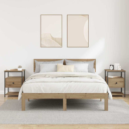 Nachtkastje 2 pcs Artisan Eiken 40 x 42 x 56 cm Bewerkt hout