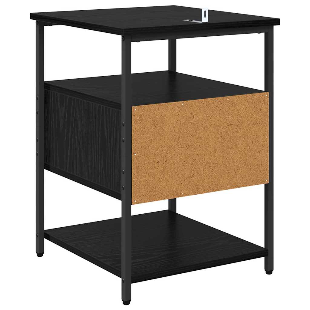 Nachtkastje 2 pcs Zwart Eiken 40 x 42 x 56 cm Bewerkt hout