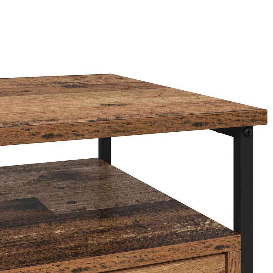 Nachtkastje met lade 2 pcs Oudhout 40 x 42 x 55 cm Bewerkt hout