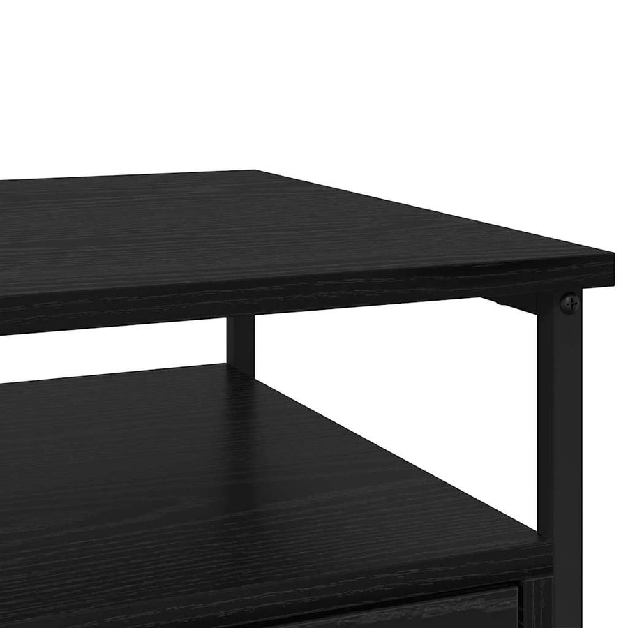 Nachtkastje 2 pcs Zwart Eiken 40 x 42 x 55 cm Bewerkt hout
