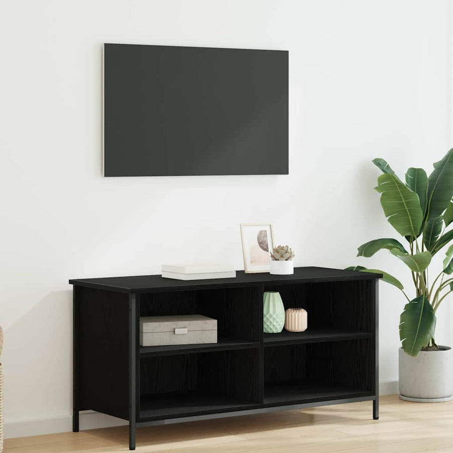 TV-kast Zwart Eiken 100 x 40 x 50 cm Bewerkt hout