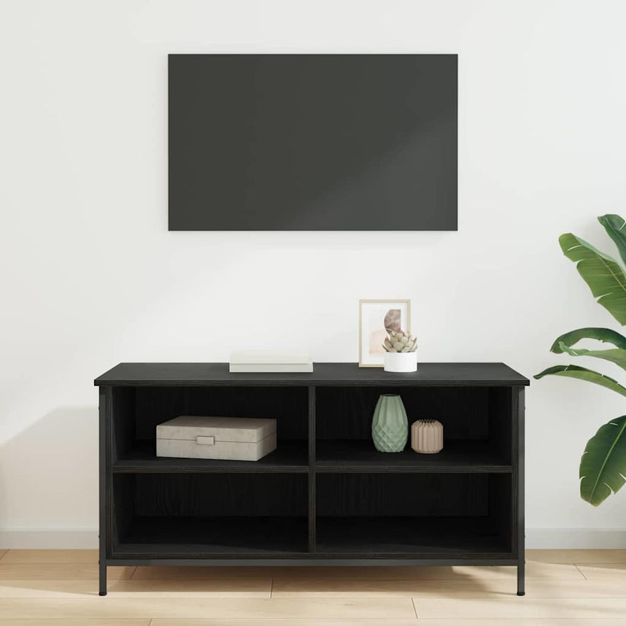 TV-kast Zwart Eiken 100 x 40 x 50 cm Bewerkt hout