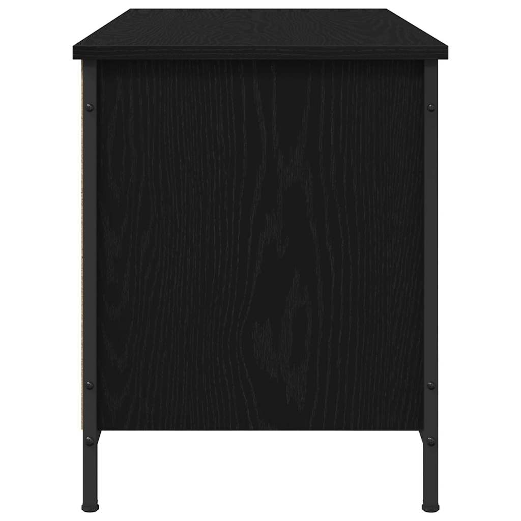 TV-kast Zwart Eiken 100 x 40 x 50 cm Bewerkt hout