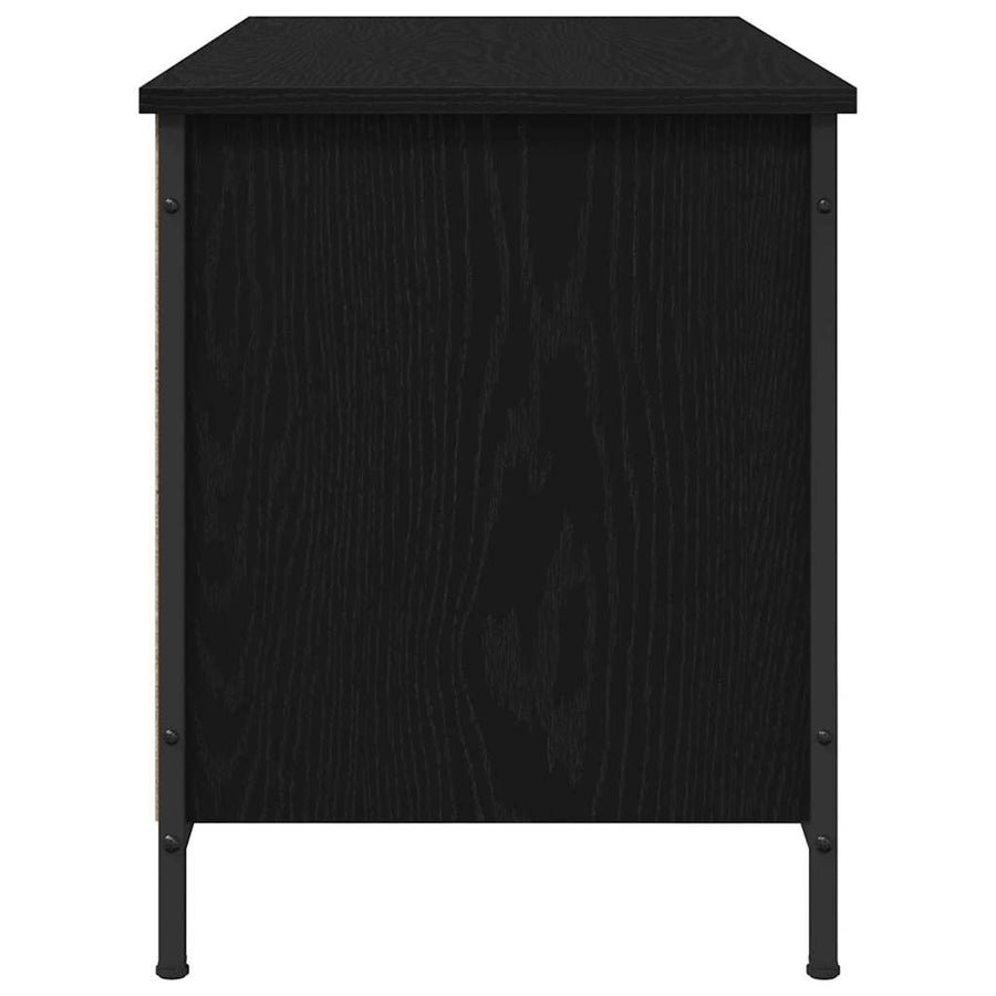 TV-kast Zwart Eiken 100 x 40 x 50 cm Bewerkt hout