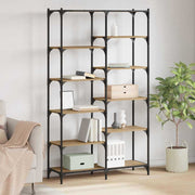 Boekenkast 100x32x170 cm eikenkleurig bewerkt hout