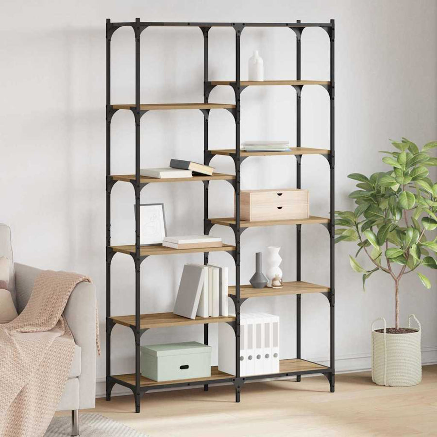 Boekenkast artisanaal eikenkleurig 100 x 32 x 170 cm