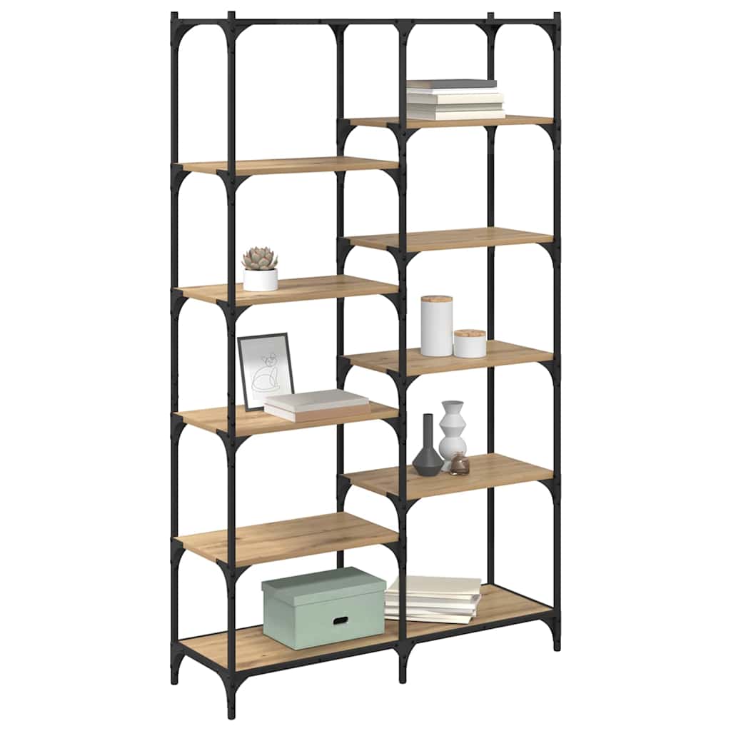 Boekenkast artisanaal eikenkleurig 100 x 32 x 170 cm