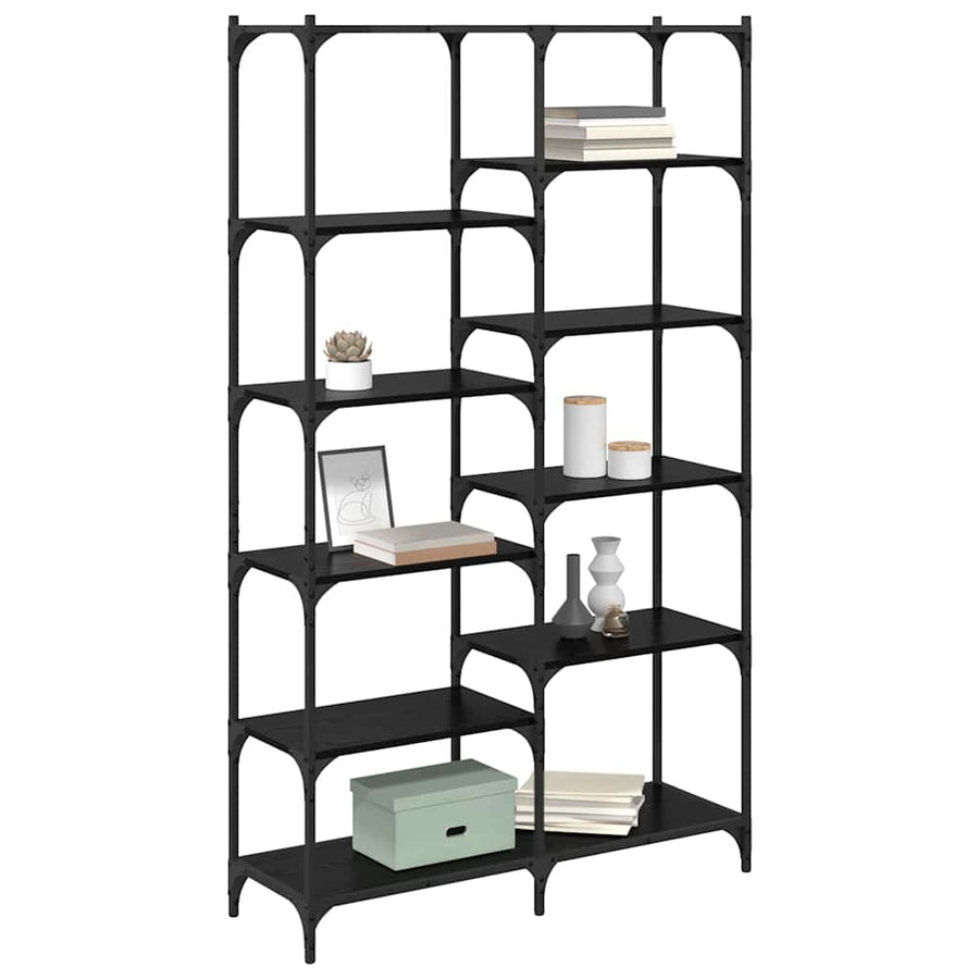 Boekenkast Zwart eiken 100 x 32 x 170 cm Bewerkt hout