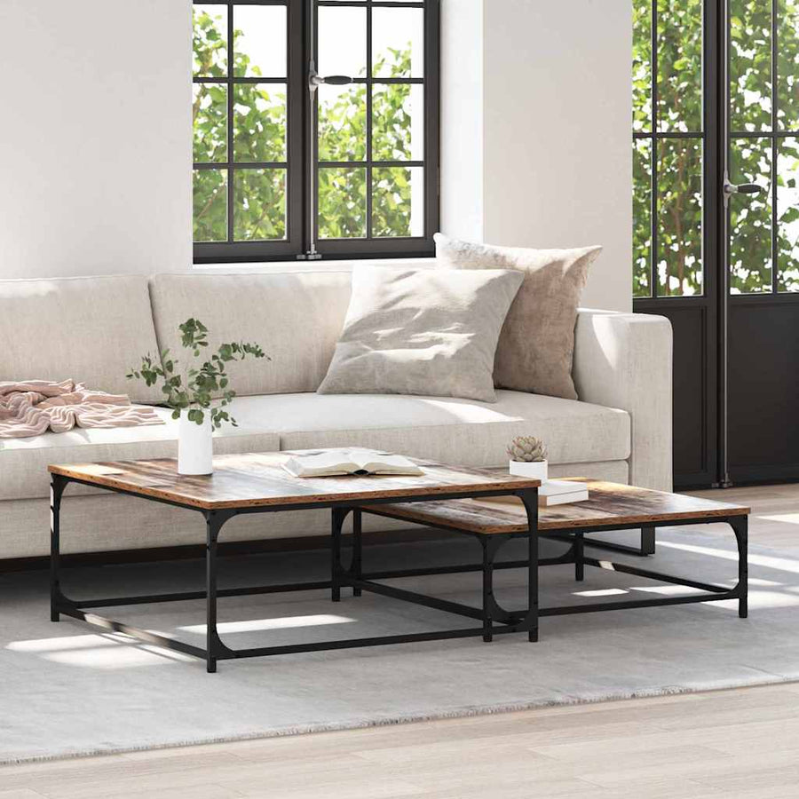 Nesting Koffietafel 2 pcs Oud hout 80 x 8035 x cm Bewerkt hout