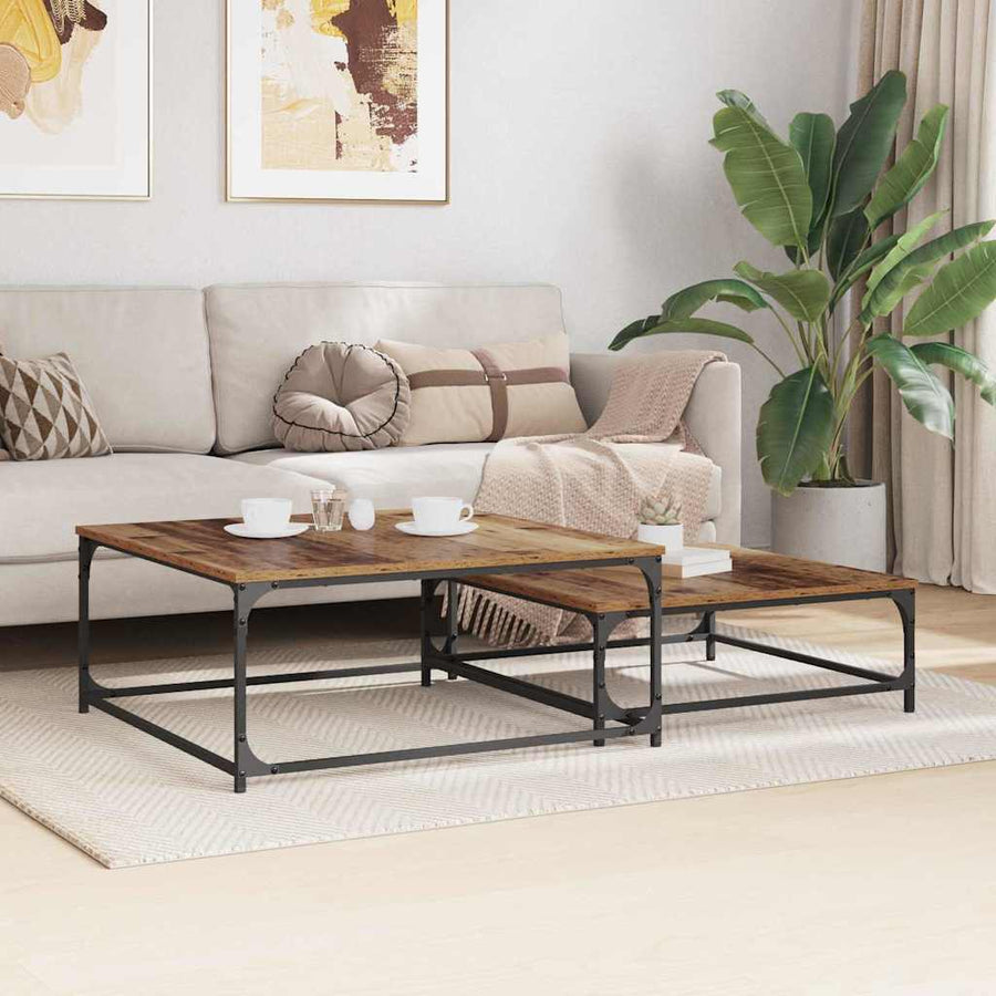 Nesting Koffietafel 2 pcs Oud hout 80 x 8035 x cm Bewerkt hout