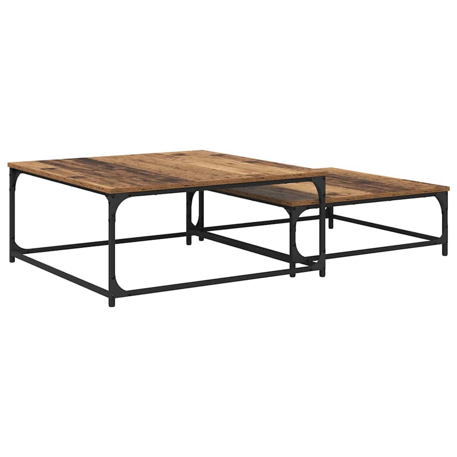 Nesting Koffietafel 2 pcs Oud hout 80 x 8035 x cm Bewerkt hout