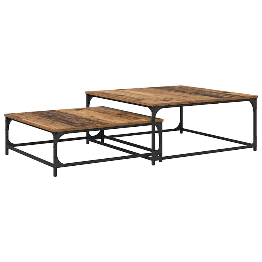 Nesting Koffietafel 2 pcs Oud hout 80 x 8035 x cm Bewerkt hout