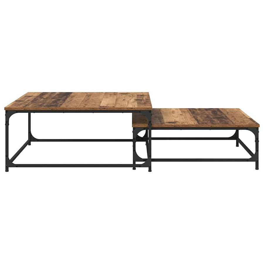 Nesting Koffietafel 2 pcs Oud hout 80 x 8035 x cm Bewerkt hout