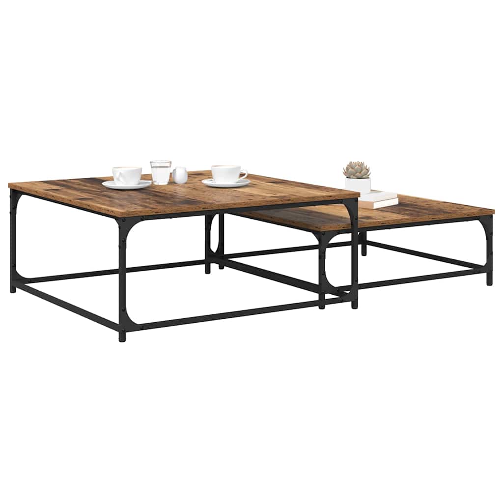 Nesting Koffietafel 2 pcs Oud hout 80 x 8035 x cm Bewerkt hout
