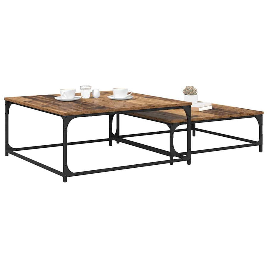 Nesting Koffietafel 2 pcs Oud hout 80 x 8035 x cm Bewerkt hout