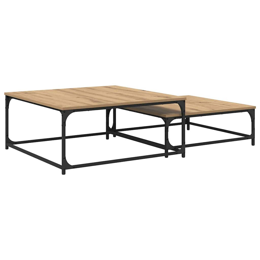 Nesting Koffietafel 2 pcs artisanaal eikenkleurig