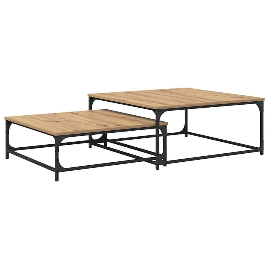 Nesting Koffietafel 2 pcs artisanaal eikenkleurig