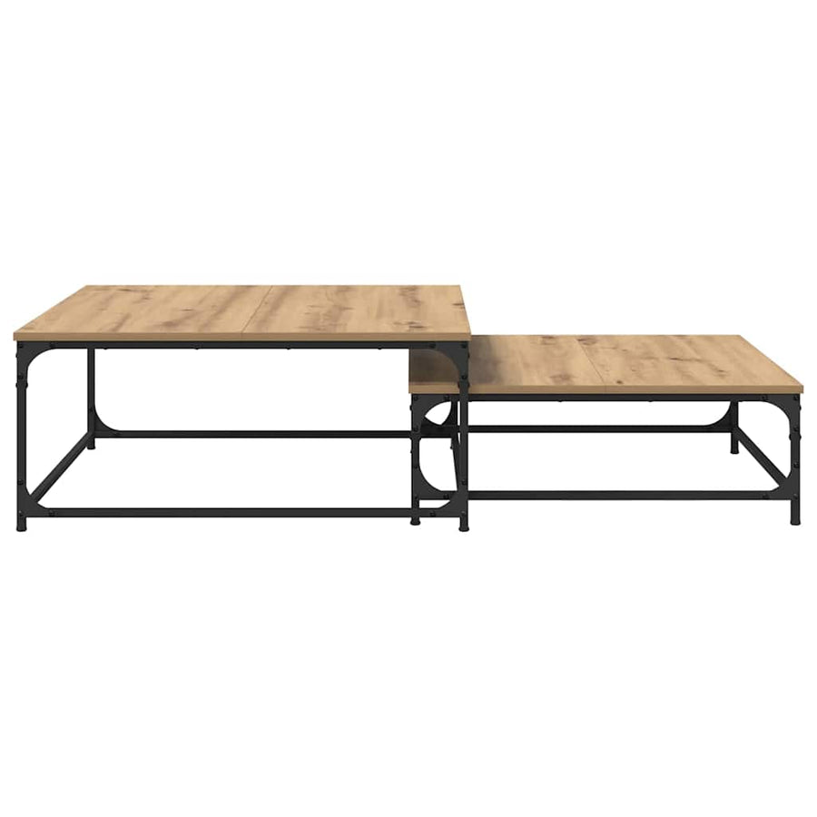 Nesting Koffietafel 2 pcs artisanaal eikenkleurig