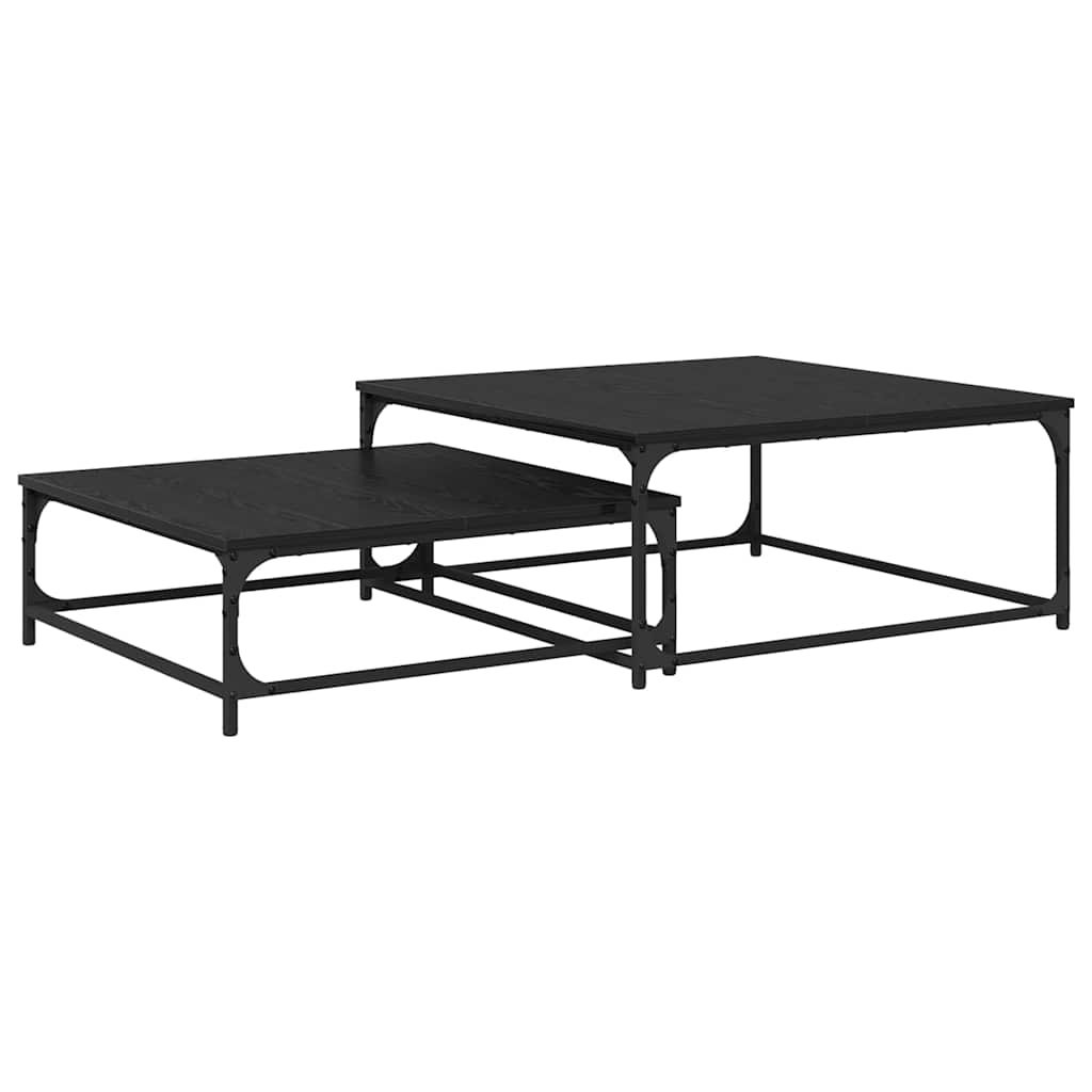 Nesting Koffietafel 2 pcs Zwart eiken 80 x 8035 x cm