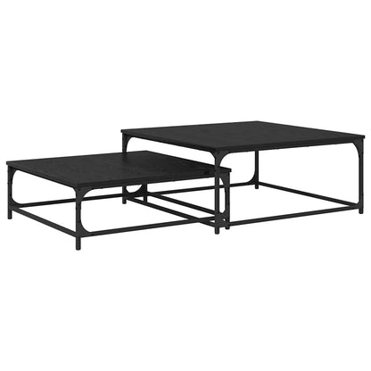 Nesting Koffietafel 2 pcs Zwart eiken 80 x 8035 x cm