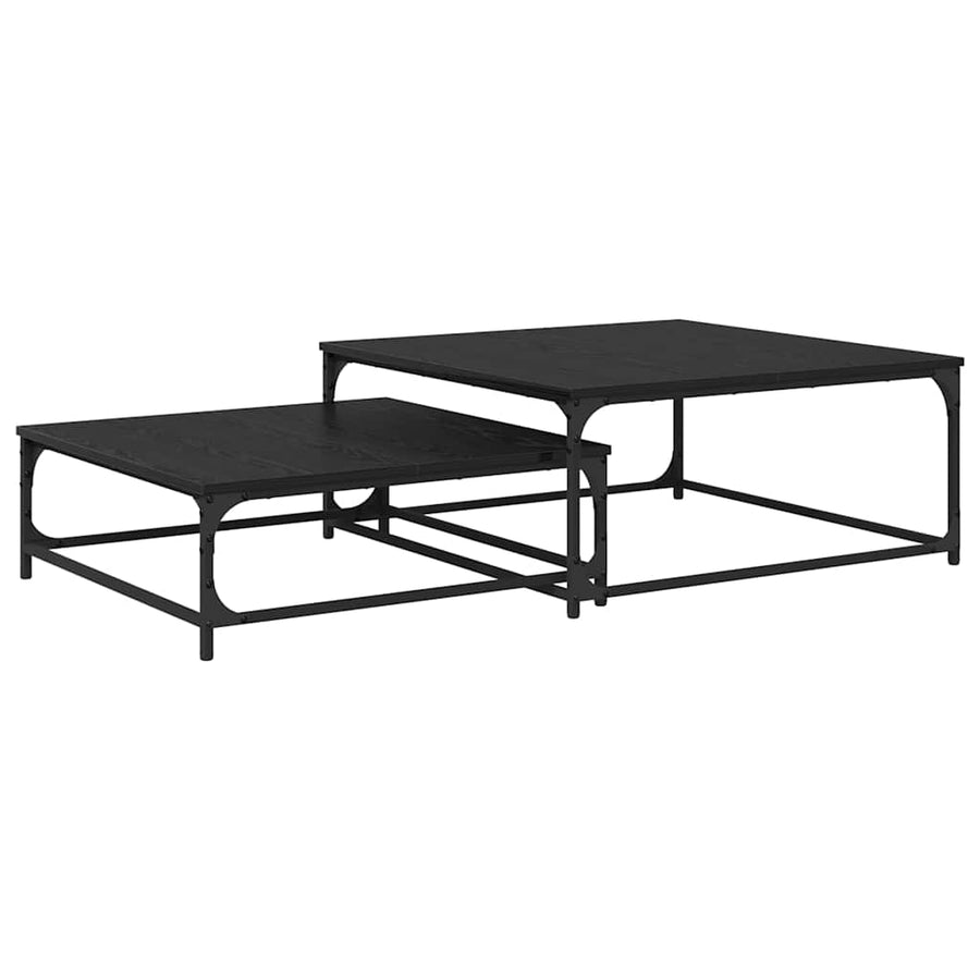 Nesting Koffietafel 2 pcs Zwart eiken 80 x 8035 x cm