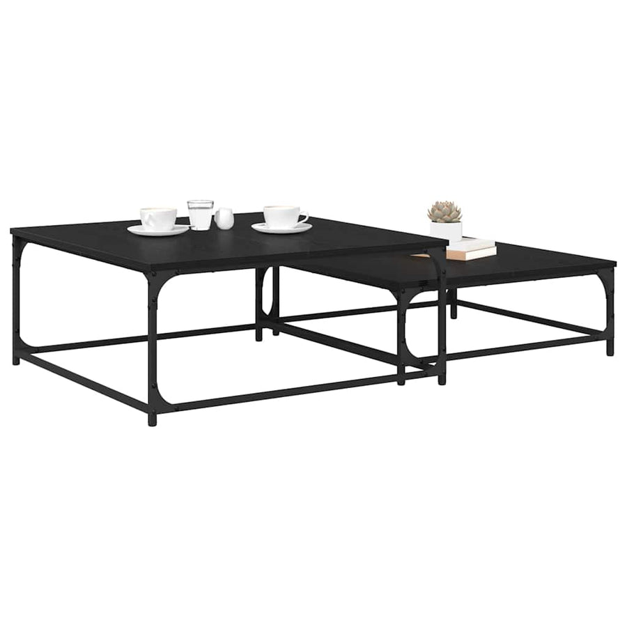 Nesting Koffietafel 2 pcs Zwart eiken 80 x 8035 x cm