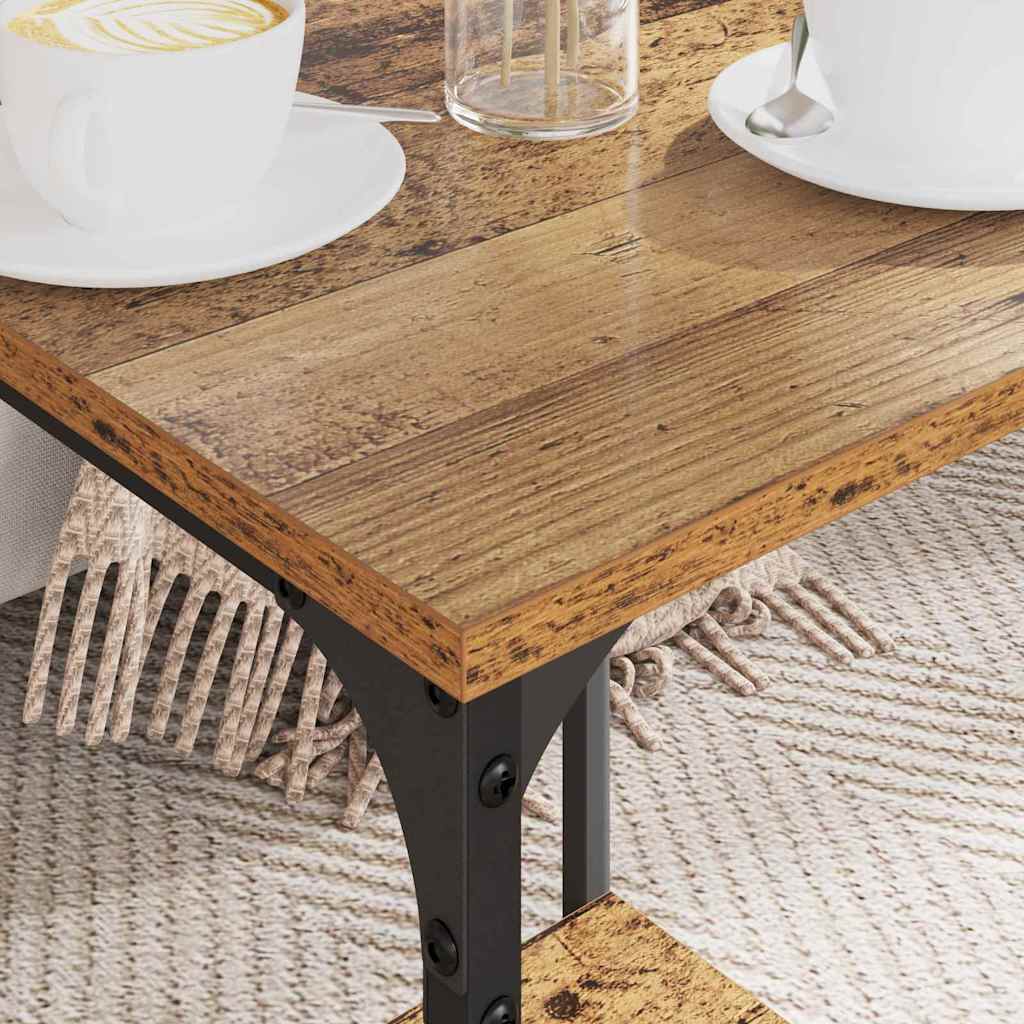 Salontafel Oud Hout 40 x 40 x 55 cm Bewerkt hout
