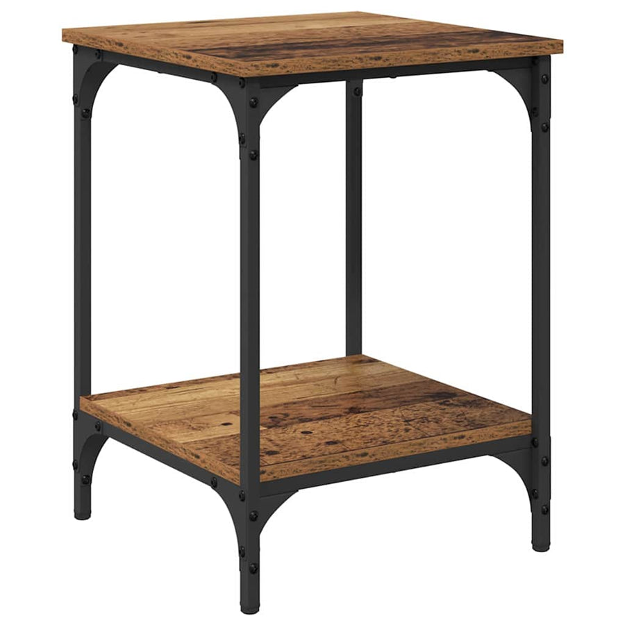 Salontafel Oud Hout 40 x 40 x 55 cm Bewerkt hout