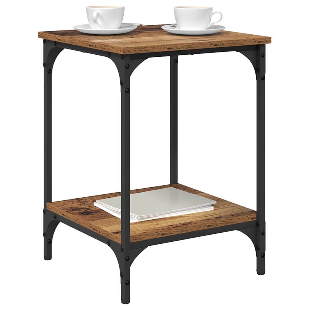 Salontafel Oud Hout 40 x 40 x 55 cm Bewerkt hout