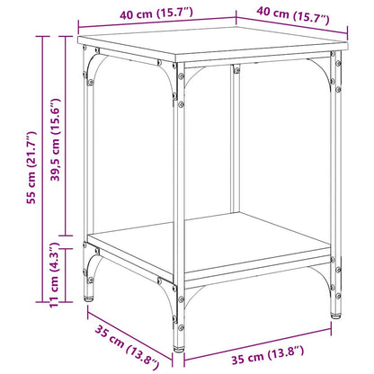 Salontafel Artisan Eiken 40 x 40 x 55 cm Bewerkt hout