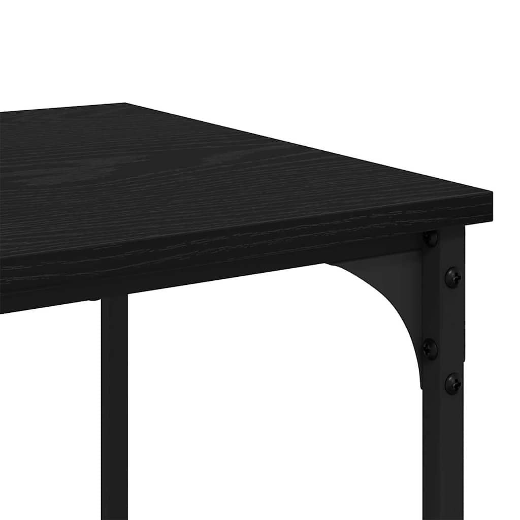 Salontafel Zwart Eiken 40 x 40 x 55 cm Bewerkt hout
