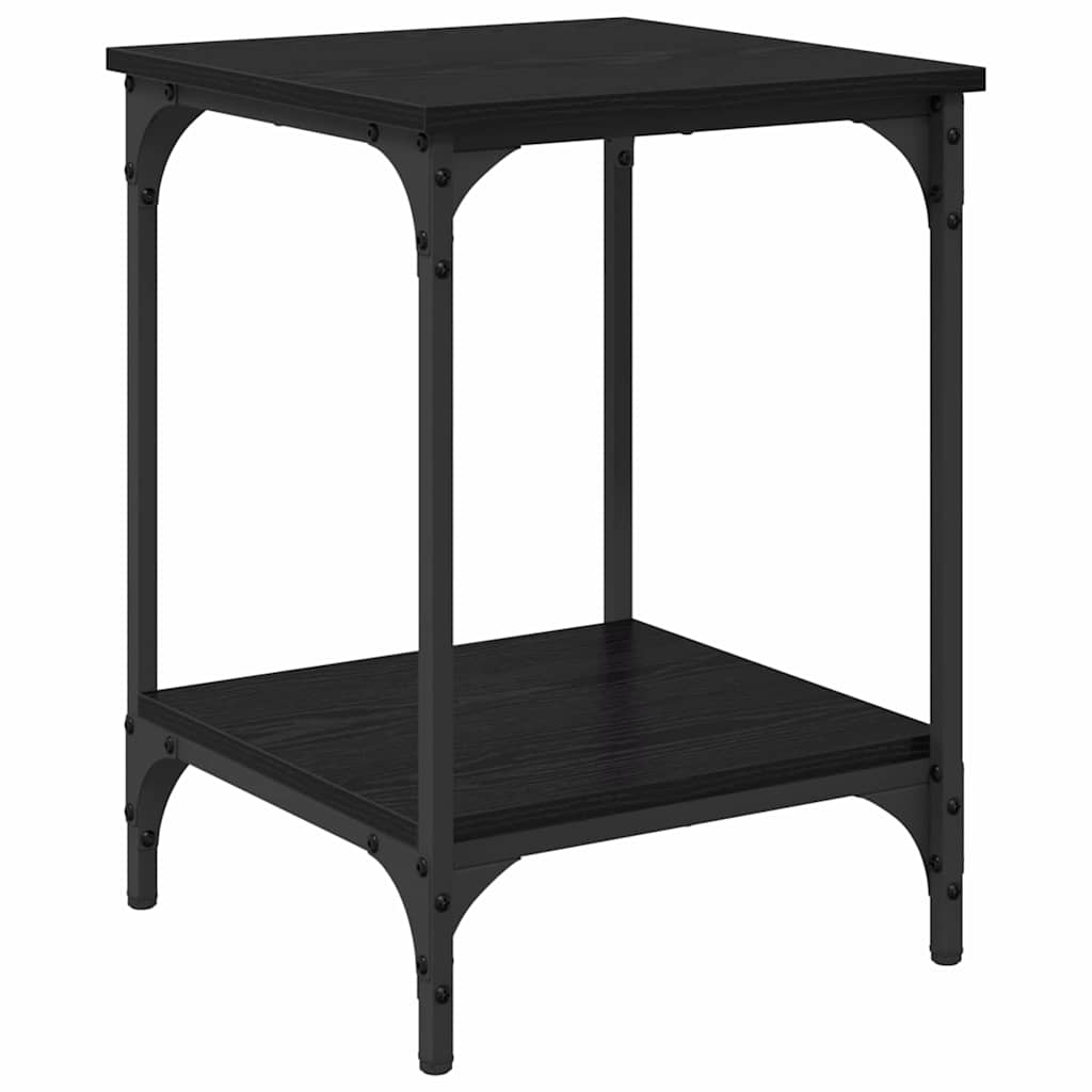 Salontafel Zwart Eiken 40 x 40 x 55 cm Bewerkt hout